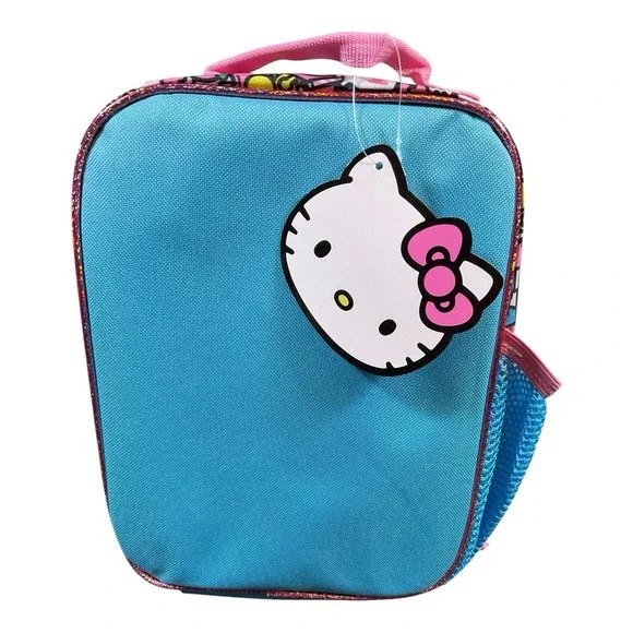 Hello Kitty Insulated Lunch Bag Softshell Sparkle Zip‎ Around 10x8 Inch Academia - Picture 3 of 9